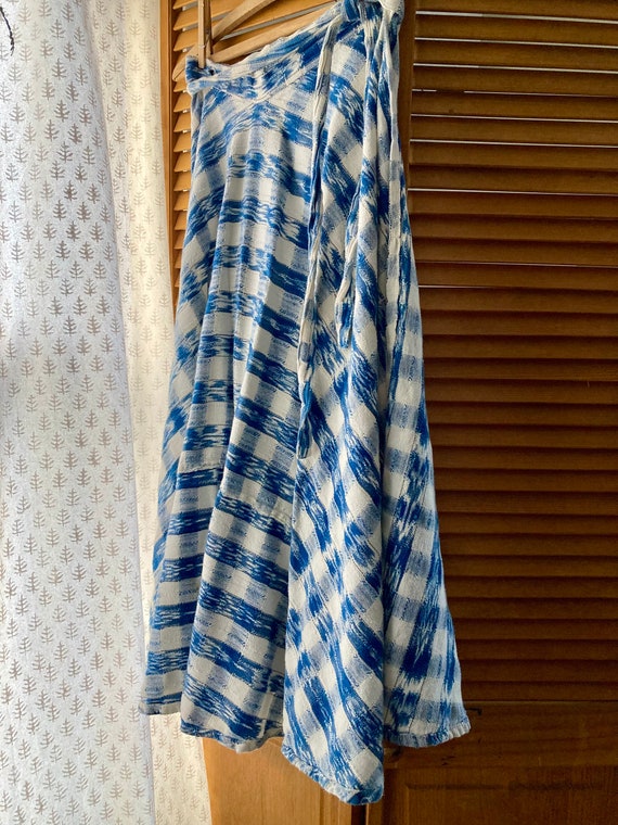 Amazing Vintage Ikat Gingham Wrap Skirt - image 6