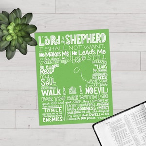 Psalm 23 The Lord is My Shepherd Bible Verse Print image 1