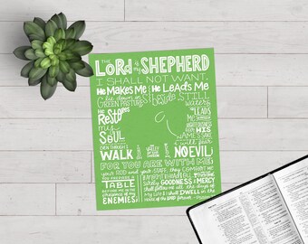 Psalm 23 - The Lord is My Shepherd - Bible Verse Print