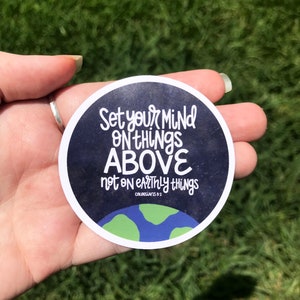 Set Your Mind On Things Above Bible Verse Sticker for Laptop or Notebook Colossians 3:2 image 3