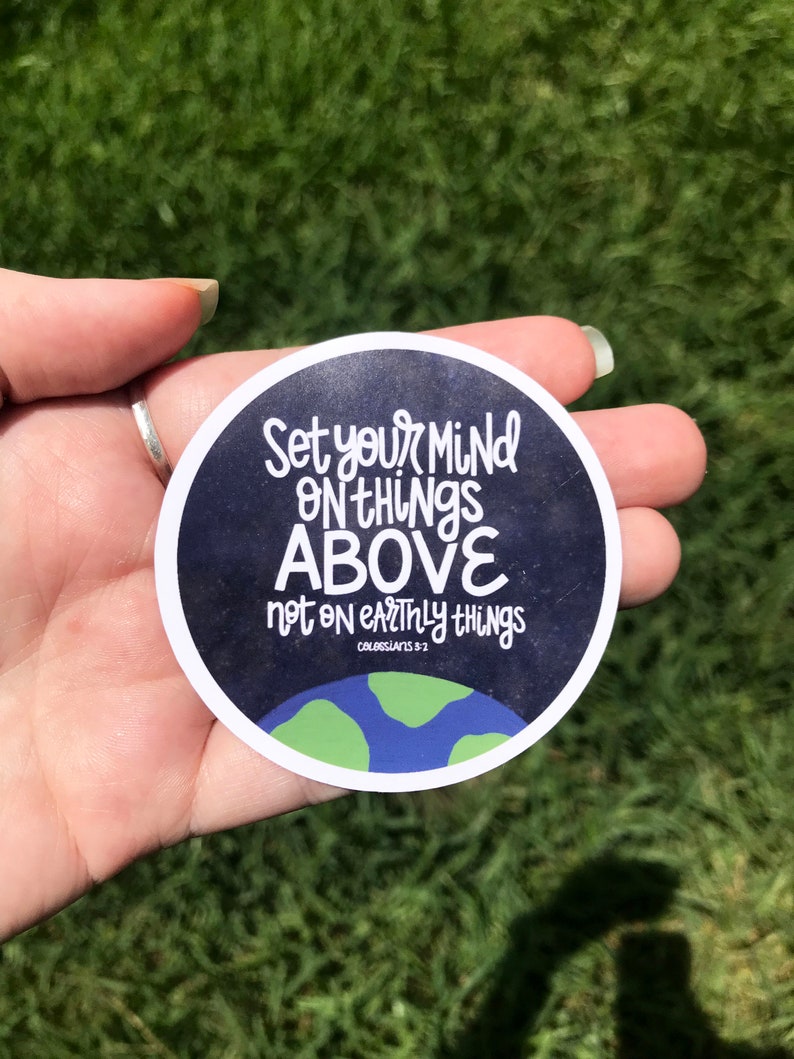 Set Your Mind On Things Above Bible Verse Sticker for Laptop or Notebook Colossians 3:2 image 3