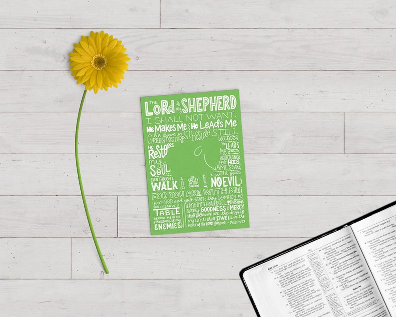 Psalm 23 The Lord is My Shepherd Bible Verse Print image 5