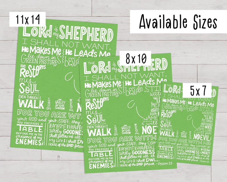 Psalm 23 The Lord is My Shepherd Bible Verse Print image 4