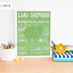 Psalm 23 The Lord is My Shepherd Bible Verse Print image 3