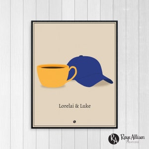 Gilmore Girls Printable Lorelai & Luke Object Illustration image 1