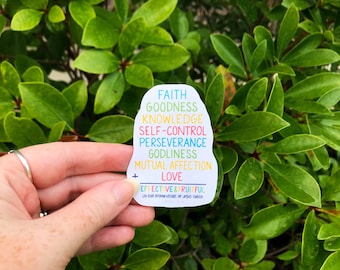 Add To Your Faith Bible Verse Sticker for Laptop or Notebook -  2 Peter 1:5-8