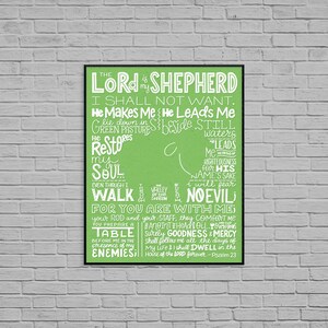 Psalm 23 The Lord is My Shepherd Bible Verse Print image 7