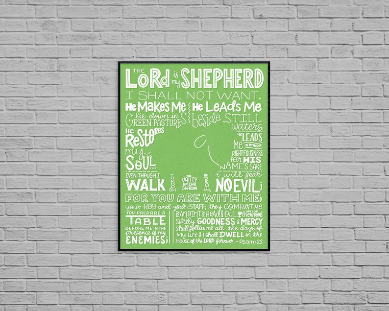 Psalm 23 The Lord is My Shepherd Bible Verse Print image 7