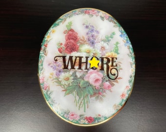 Wh*re | Swear Trinket Box | Jewellery Box | Ready Made | Funny Rude Insult Obscenity Profanity | Unique Gift Idea