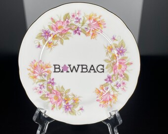 B*wbag | Ready Made | Vintage China Side Plate | Wall Art | Upcycled | Reloved | Unique Quirky Gift Idea