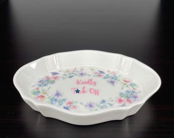 Kindly F*ck Off | Swear Trinket Tray | Jewellery box | Ready Made | Funny Rude Insult Obscenity Profanity | Unique Gift Idea