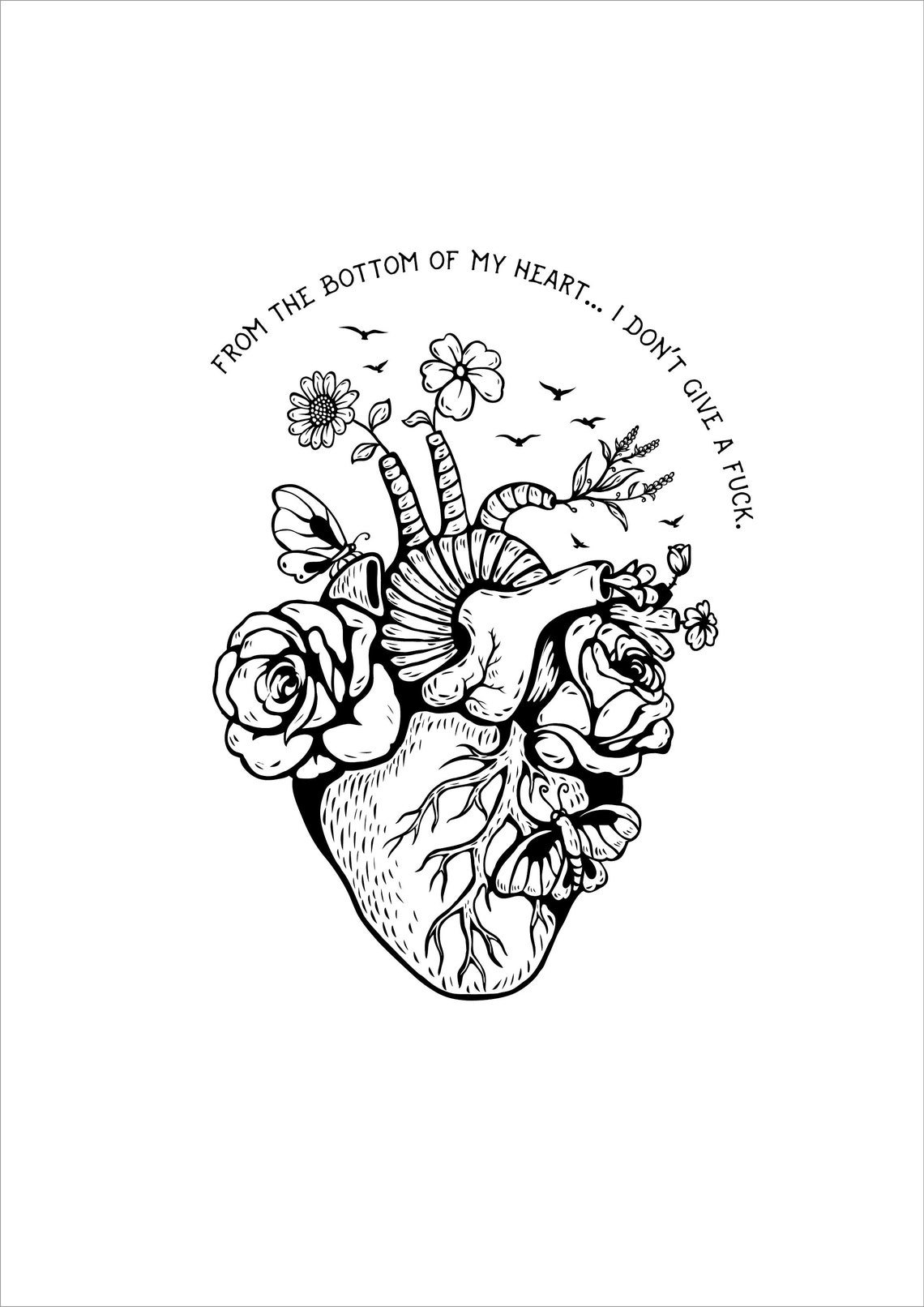 From the bottom of my heart I don't give a Fck A4 Etsy