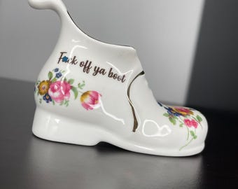 F*ck Off Ya Boot | Swear Trinket Tray | Jewellery Tray | Ready Made | Funny Rude Insult Obscenity Profanity | Unique Gift Idea