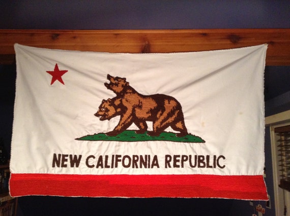 New California Republic Flag Handstitched Etsy