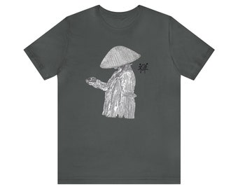 Zen Monk New for 2023 Artwork by Hiroshi Ikeda Shihan Unisex Jersey Short Sleeve Gift Tee Shirt