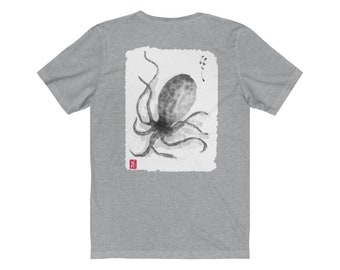 Tako - Octopus original design by Hiroshi Ikeda Shihan - Printing on back only Unisex Jersey Short Sleeve Tee