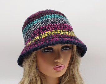 Handmade Wool Cloche Hat: Crochet Panama Brim, Winter Style