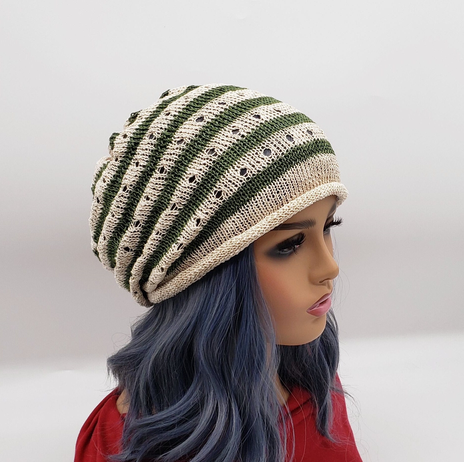 Handcrafted Cream and Green Knit Hat Richardson 141 Custom Pom Beanie | Dekni Creations - Dekni  main image 2