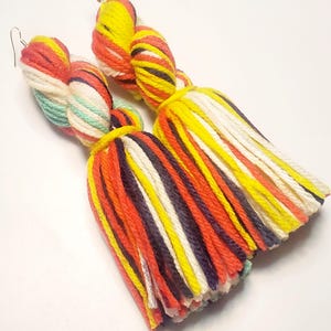 Twisted Tassel Yarn Earrings