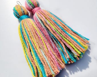 Multicolor Long Tassel Earrings