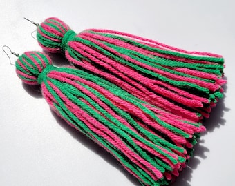 AKA Long Tassel Yarn Earrings