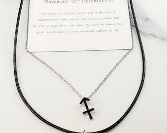 Sagittarius Charm Necklace Set of 2