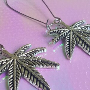 Silver Weed Leaf Earrings and Bangle