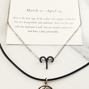 Aries Charm Necklace Set of 2