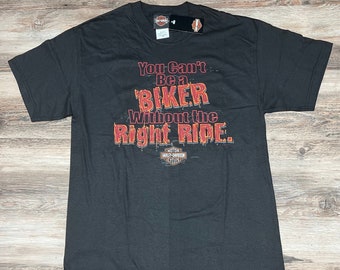 2002 Y2K Vintage HARLEY DAVIDSON "Can't Be a Biker" Motorcycle Spirit Pittsburgh Pennsylvania Dealership Deadstock New With Tag T-Shirt