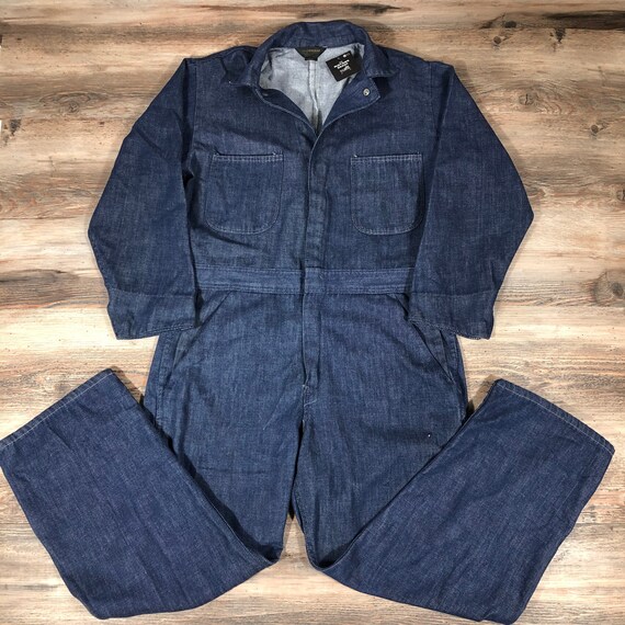 60s Vintage SEARS DENIM COVERALLS Onesie Workwear