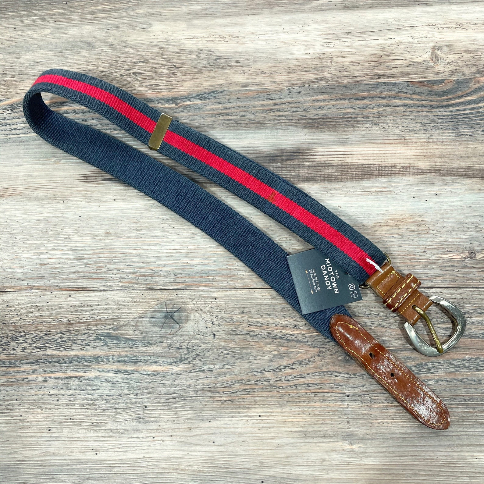 Vintage PREPPY FABRIC BELT Adjustable Elastic Canvas Leather | Etsy