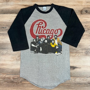 Rare 1983 Vintage CHICAGO BAND Tour 83 Baseball Raglan Single Stitch T-Shirt
