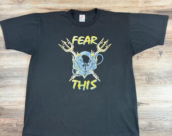Vintage Duke Blue Devils-T-shirt: Fear This-afbeelding, Jerzees, gemaakt in de VS