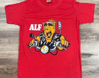 Vintage T-shirt ALF Harley Davidson uit 1987 - tv-promotie jaren 80