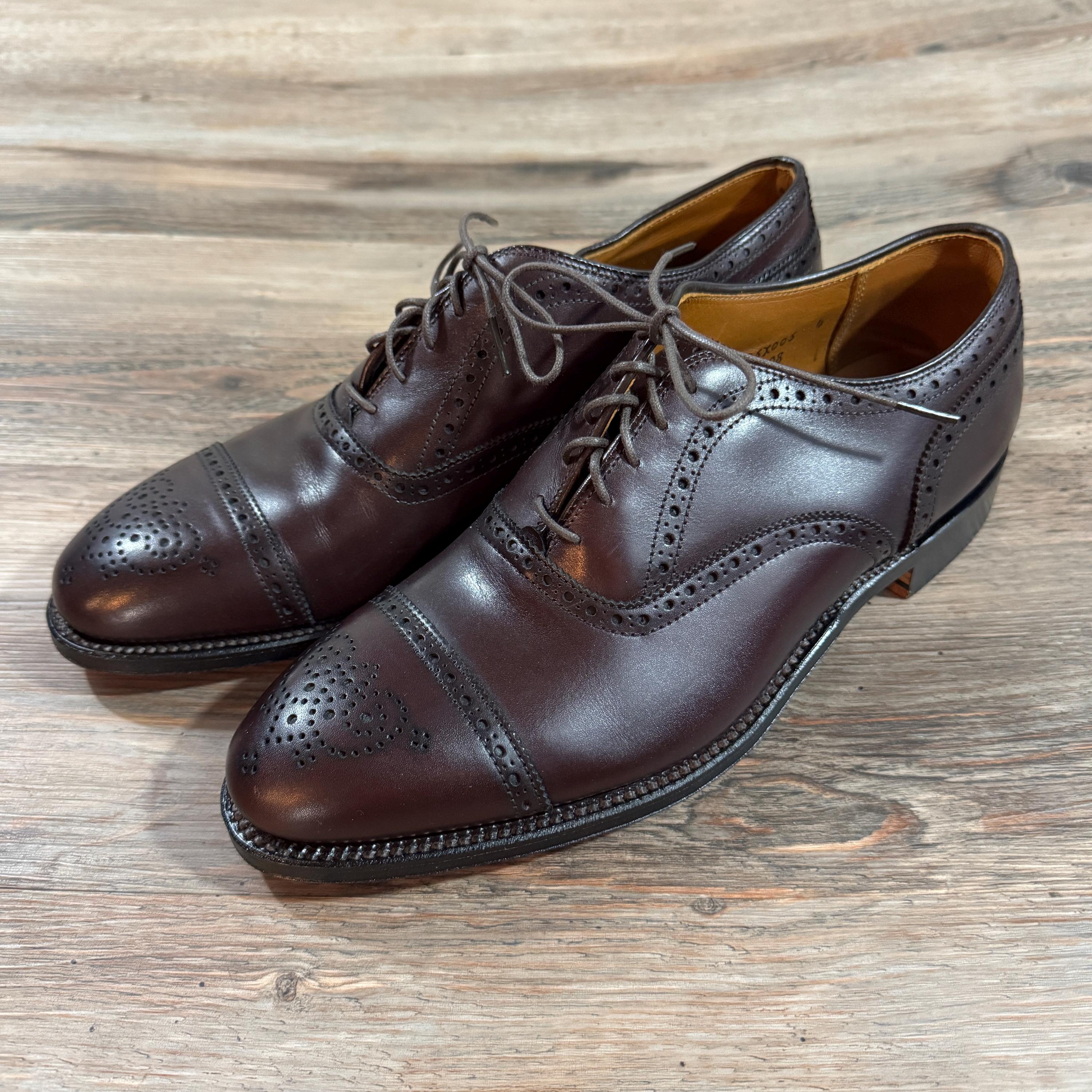 Alden Medallion tip men shoes Size 12 Pre-owned Alden 2145 Shell Cordovan Cap Toe Medallion shoes Sz US 8 C  main image 3