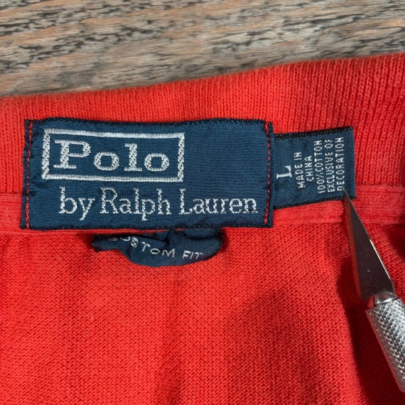 90s Vintage POLO RALPH LAUREN Orange Yellow Tie D… - image 4