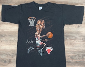 Vintage Michael Jordan karikatuur-T-shirt 1992 - Chicago Bulls Cartoon