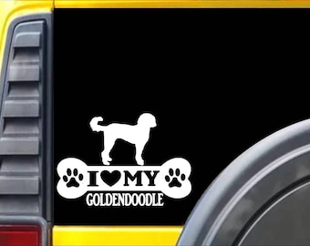 Golden Bone Sticker L063 inch golden retriever dog rescue decal