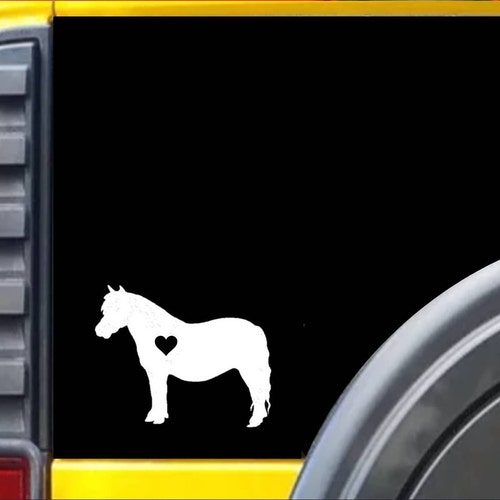 "I Love My Miniature Horse" Vinyl Window Decal - 5x5.25 Inch, Outdoor Rated, Die-Cut Sticker