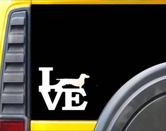 Dachshund Love Window Decal Sticker *F159*