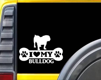 Bulldog Bone Sticker L069 8 inch english sourmug dog Window Decal