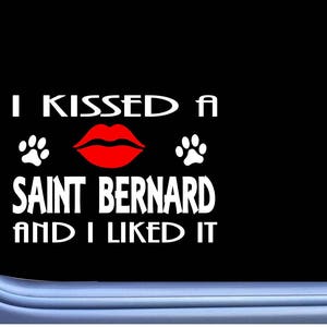 Saint Bernard kissed L865  dog window decal sticker