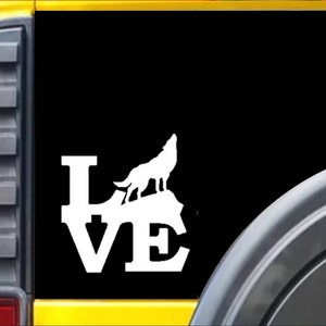 Wolf Love Window Decal Sticker *F215*