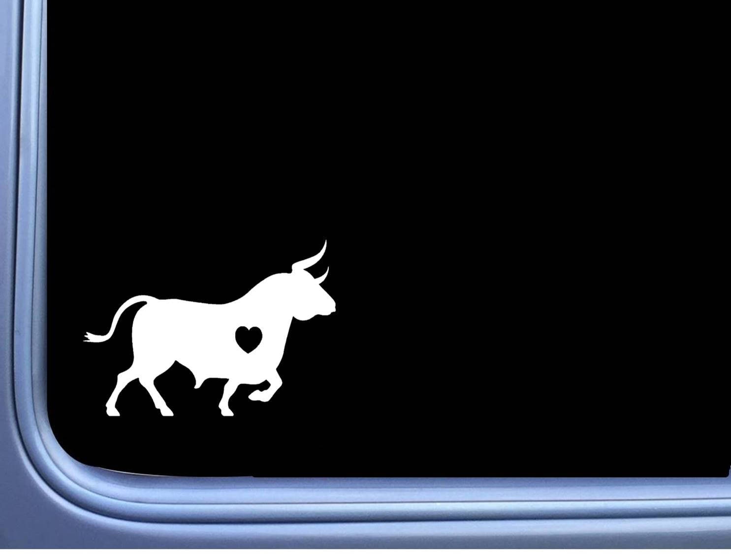 Spanish Bull Vinyl Decal Sticker - 2 Pack White, 4 Inches, For Car, Laptop, Window (España Spain)