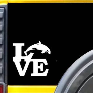 Orca Killer Whale Love Window Decal Sticker *I689*