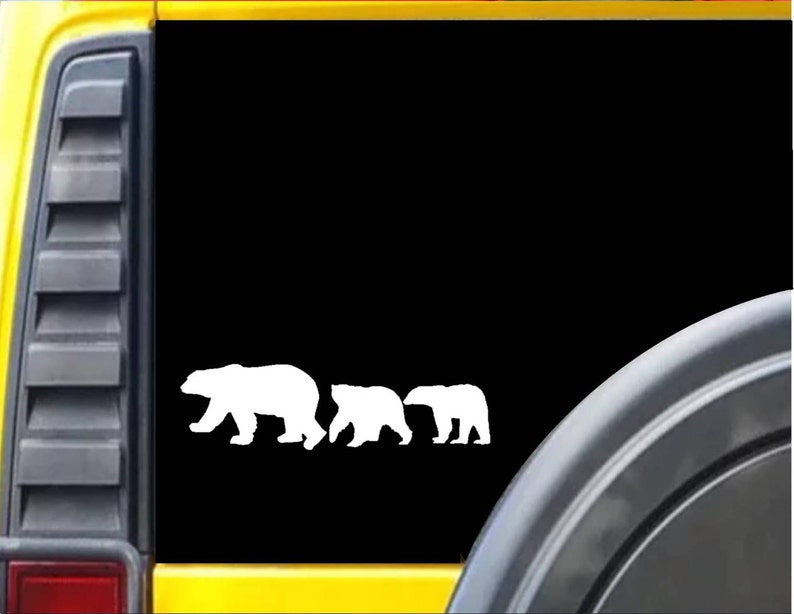 Polar Bear Family Window Decal Sticker I846 image 1