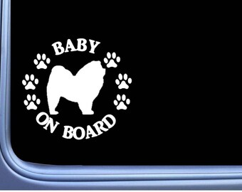Calcomanía para ventana de perro Baby on Board Chow Chow L508 de 6"