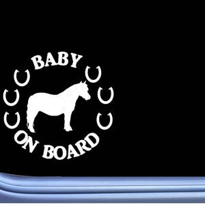 Mini Horse Baby On Board Sticker L750 6 inch rescue Window Decal