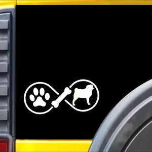 Pug Infinity Window Decal Sticker *J410*