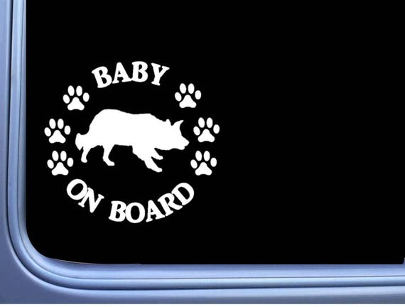 Baby on Board Border Collie L481 6" Sticker Window Decal